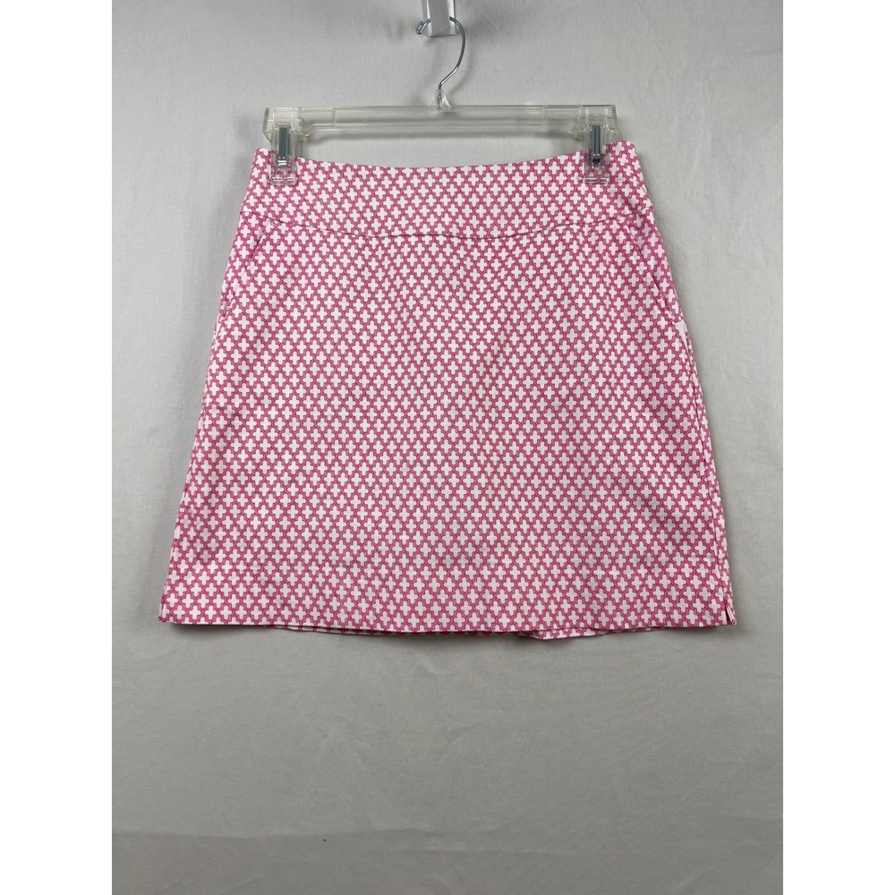 Swing Control Golf Skort Womens 8 Pink White Geometric Pull On Active Skirt